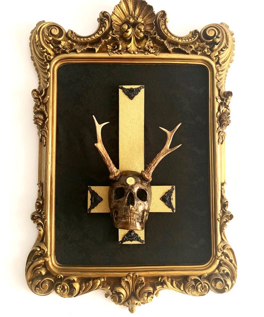 cuadro barroco crucifijo calavera Les morts