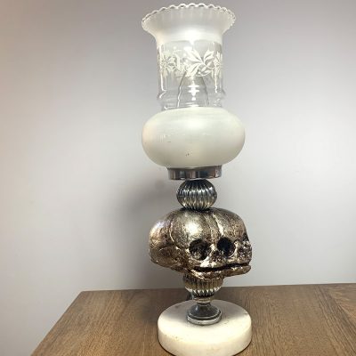 lampara de diseño mesa fetal plateada les morts