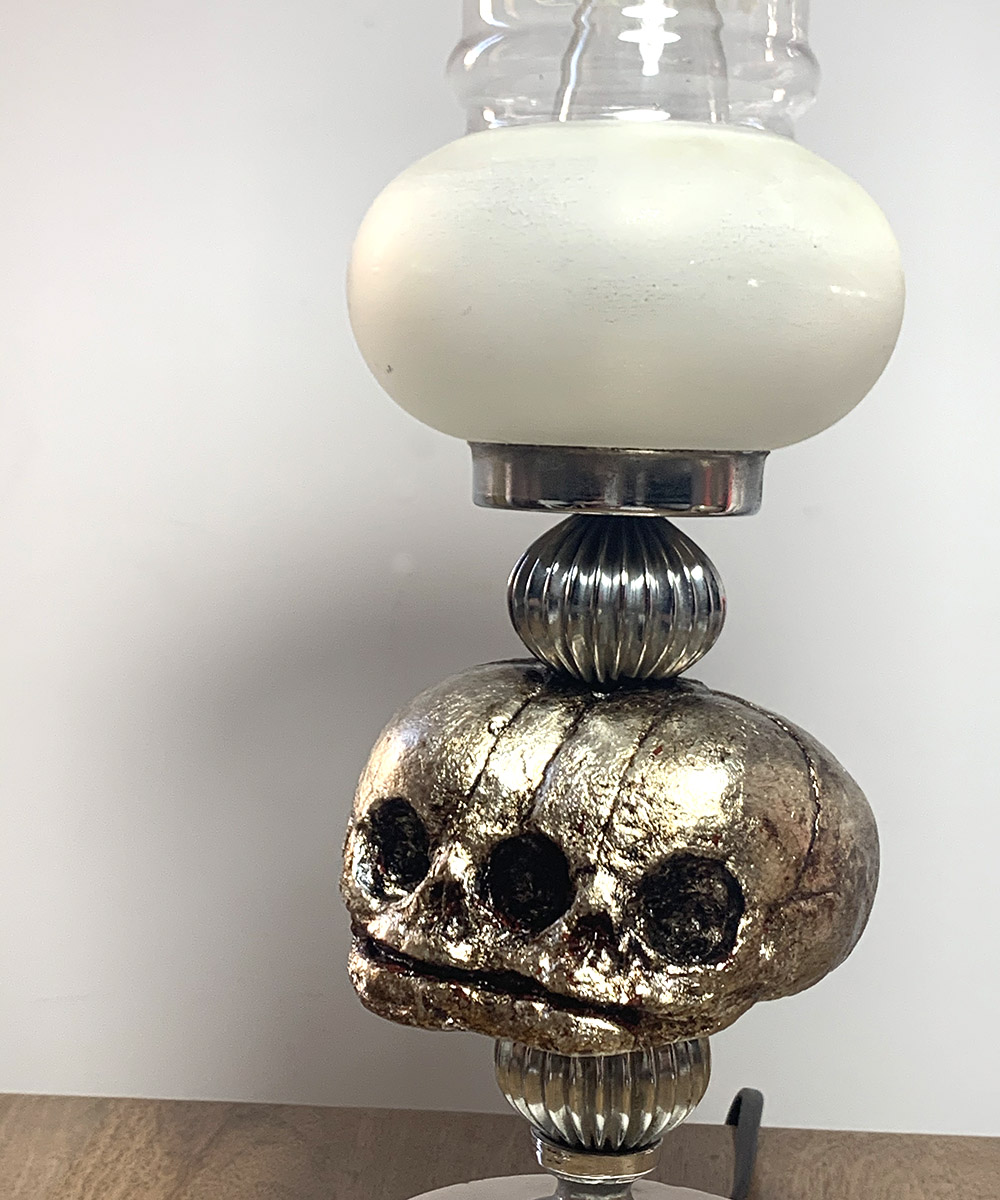 lampara de diseño mesa fetal plateada les morts
